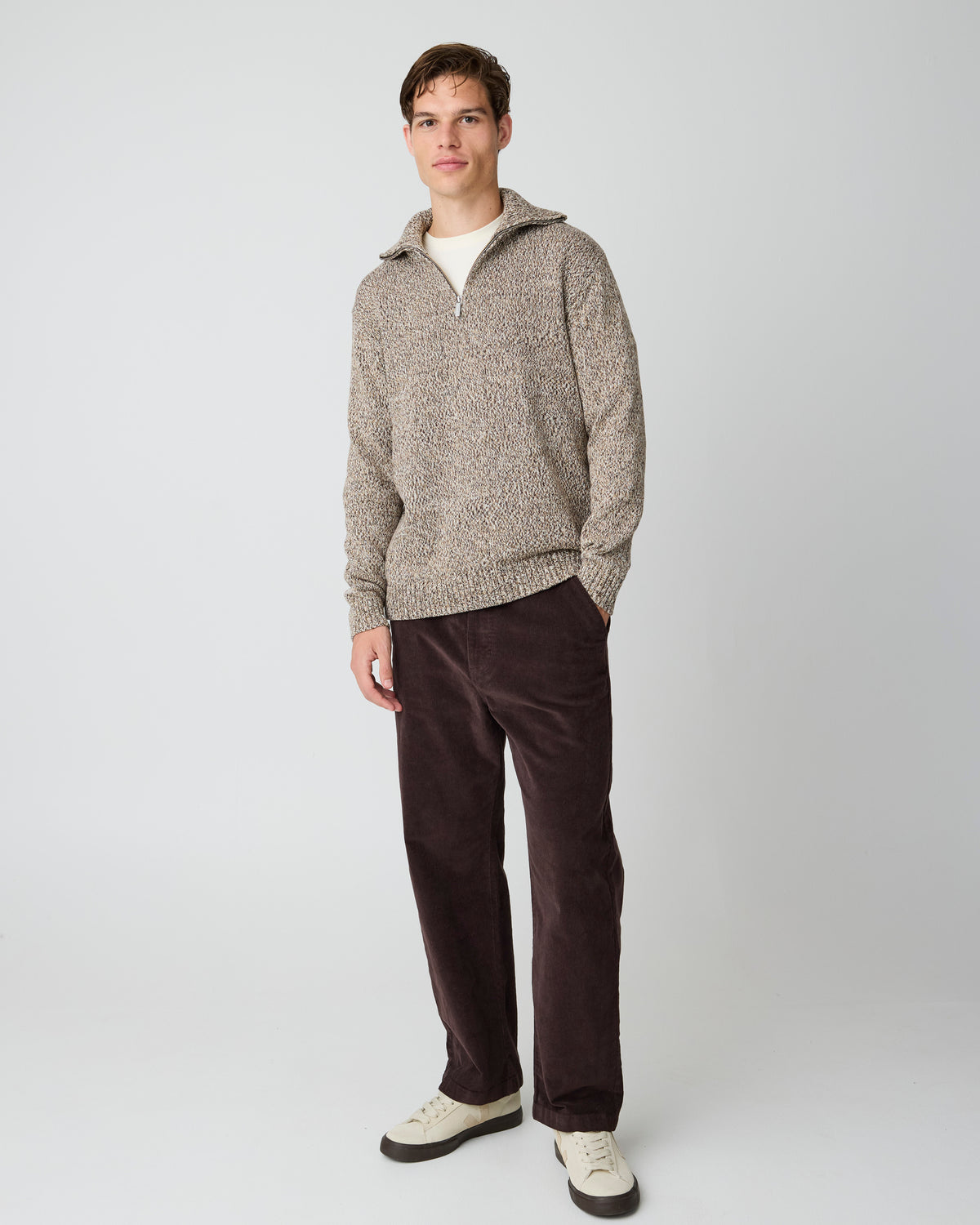 FLINT wide corduroy chino pants - Chocolate Torte
