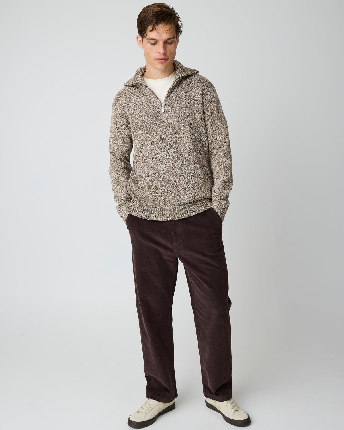 FLINT wide corduroy chino pants - Chocolate Torte