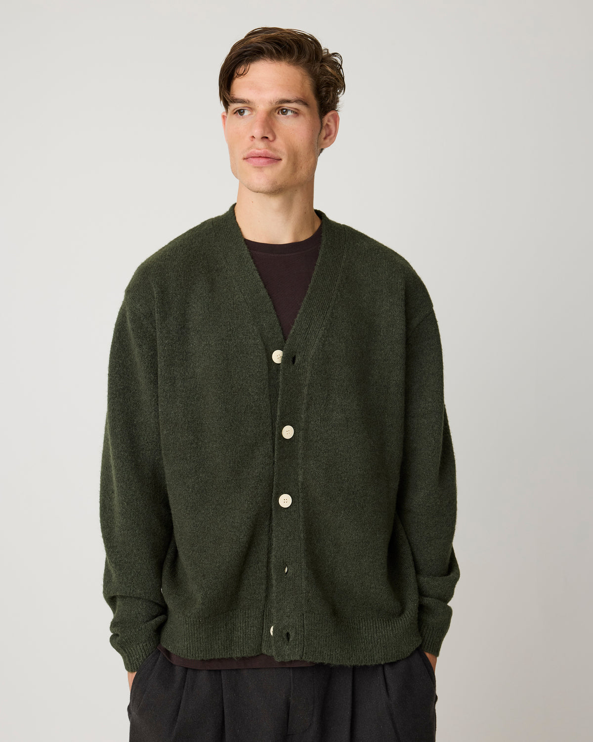 Soufflé yarn cardigan - Forest Night
