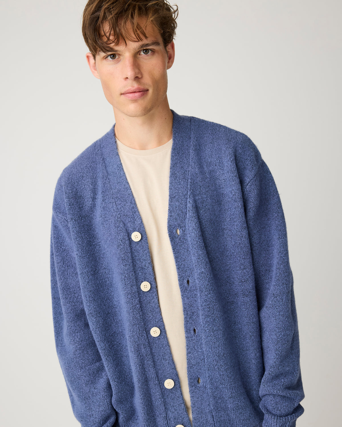 Soufflé yarn cardigan - Vintage Indigo
