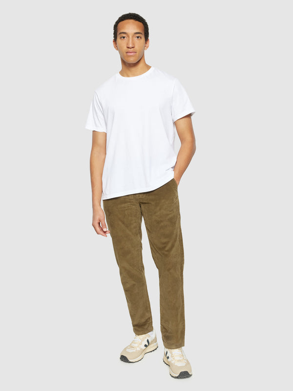 KnowledgeCotton Apparel - MEN Organic Cotton Chuck Corduroy Pants GOTS Pants 1100 Dark Olive