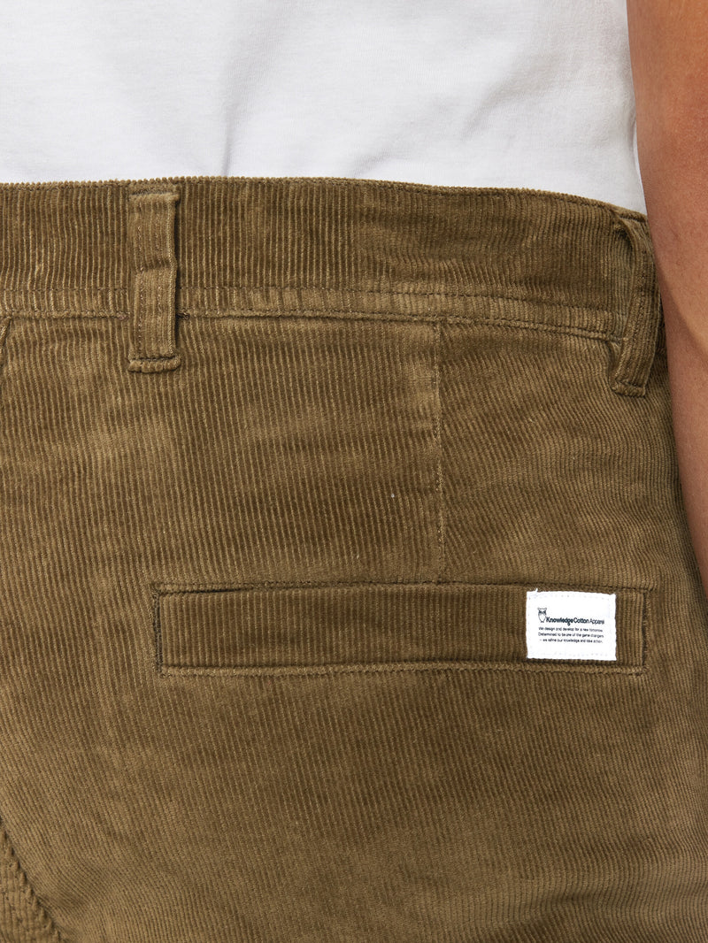 KnowledgeCotton Apparel - MEN Organic Cotton Chuck Corduroy Pants GOTS Pants 1100 Dark Olive