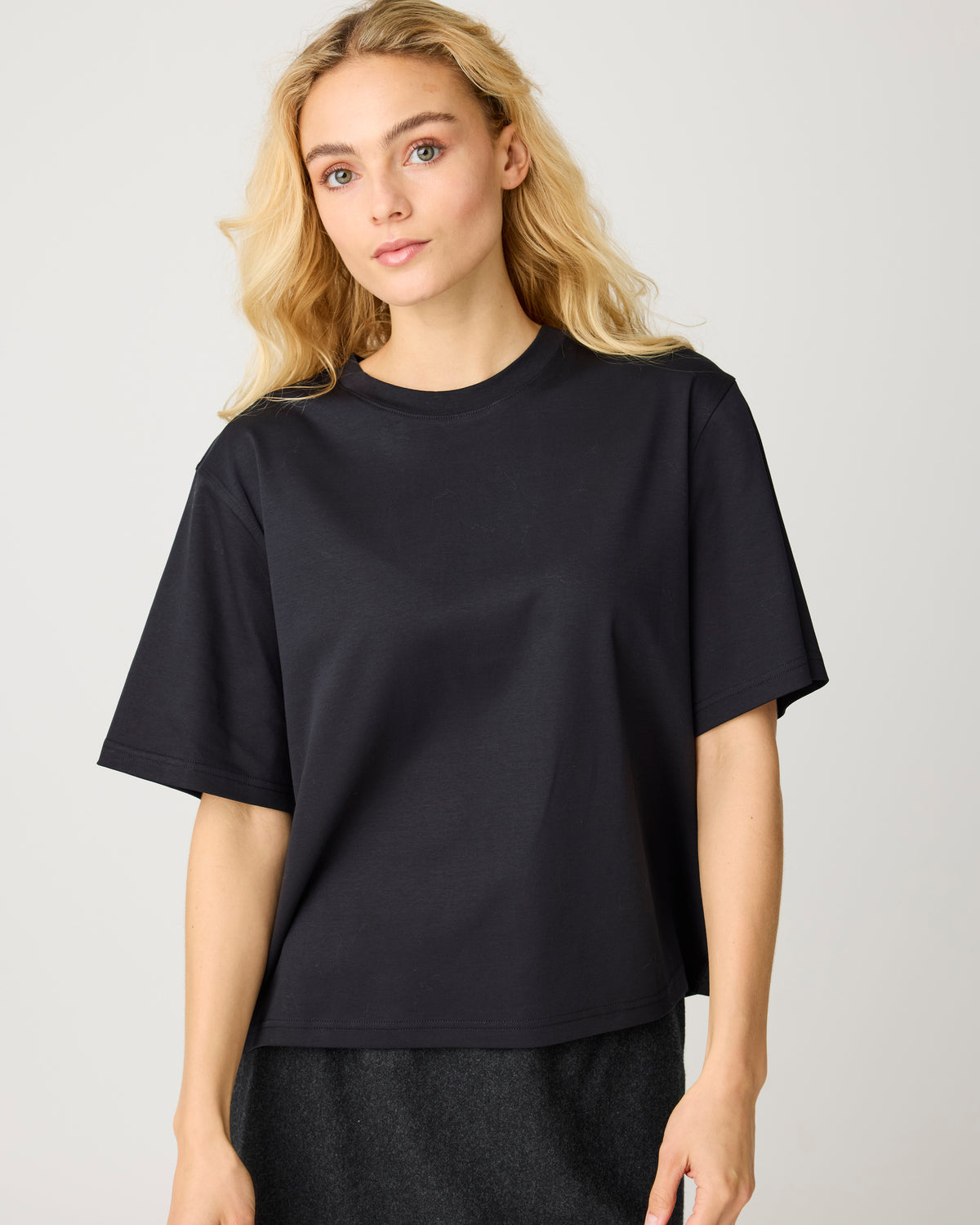 Relaxed mercerized t-shirt - Black Jet