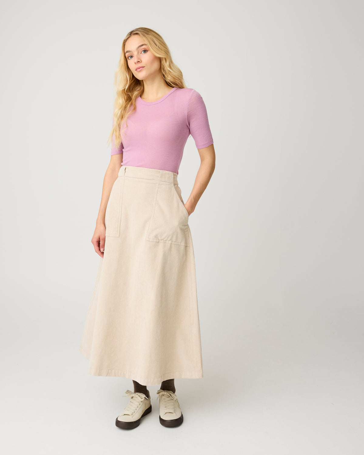 Corduroy skirt - Light feather gray
