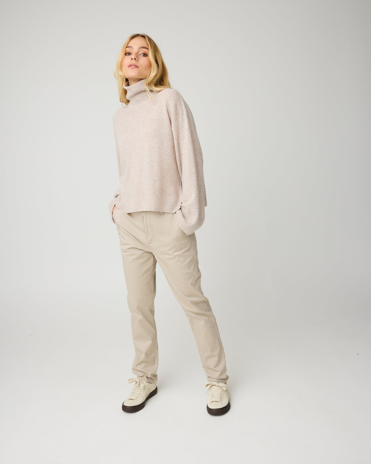Iris slim pique pant - Light feather gray