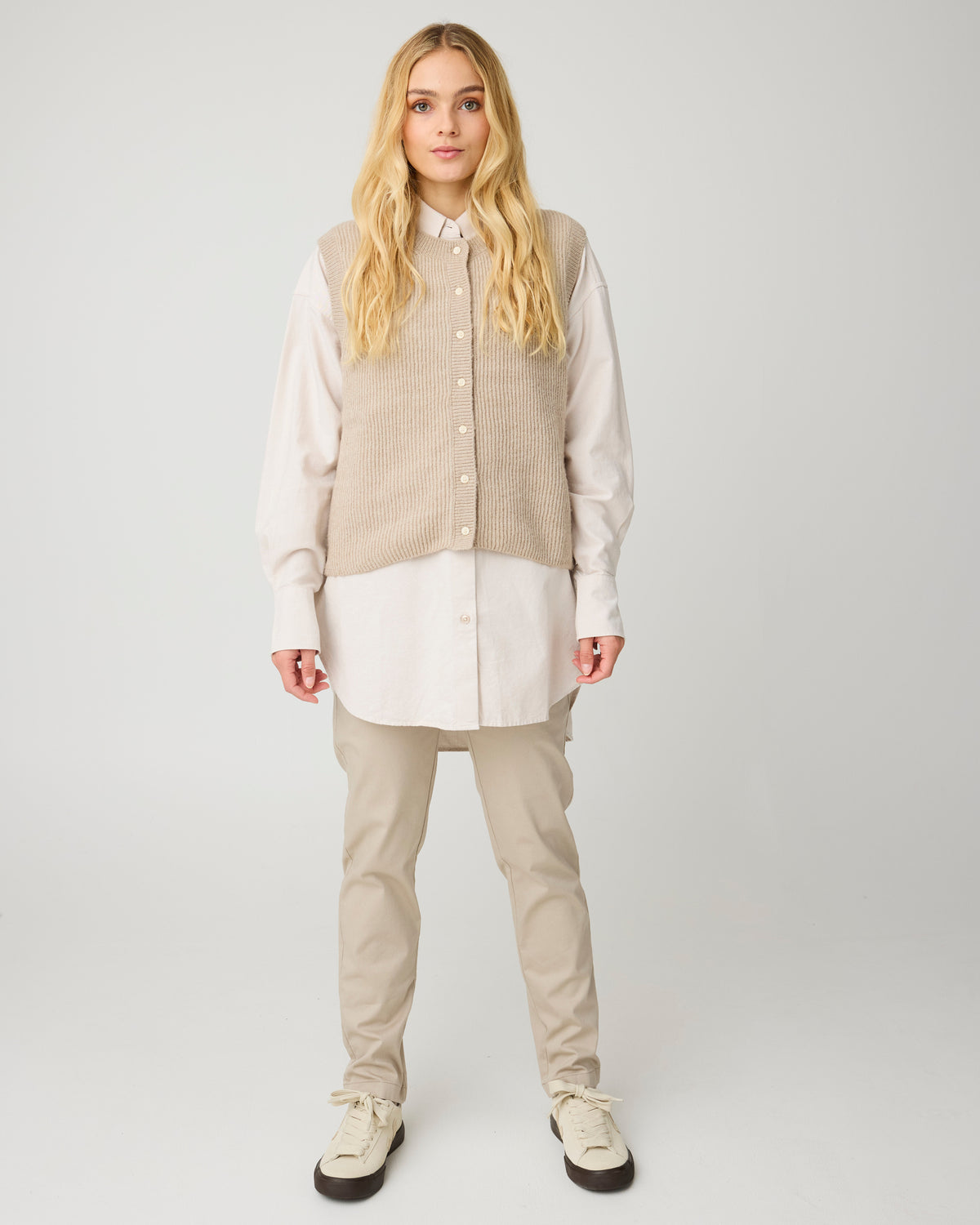 Iris slim pique pant - Light feather gray