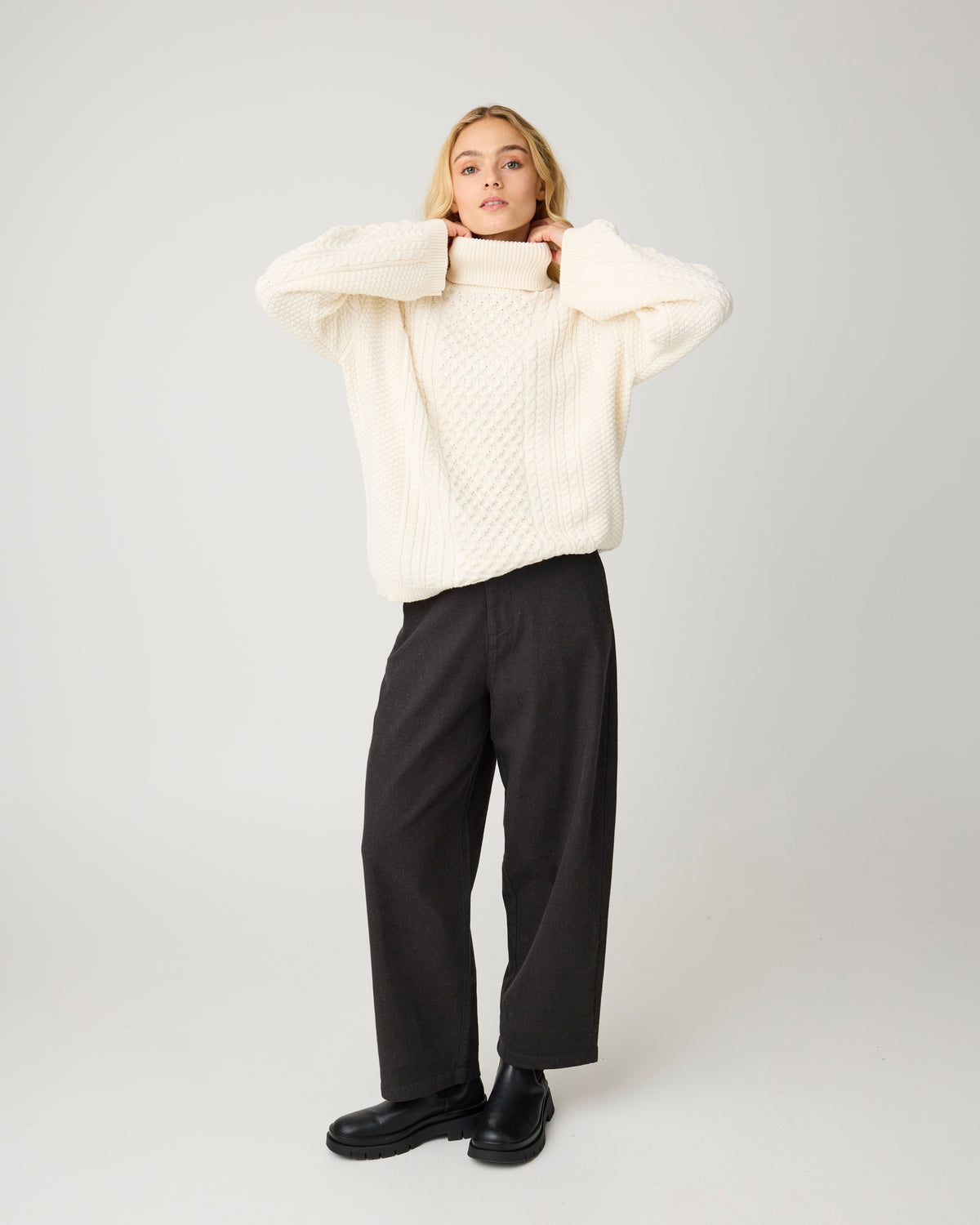 Bloom barrel flannel pants - Chocolate Torte