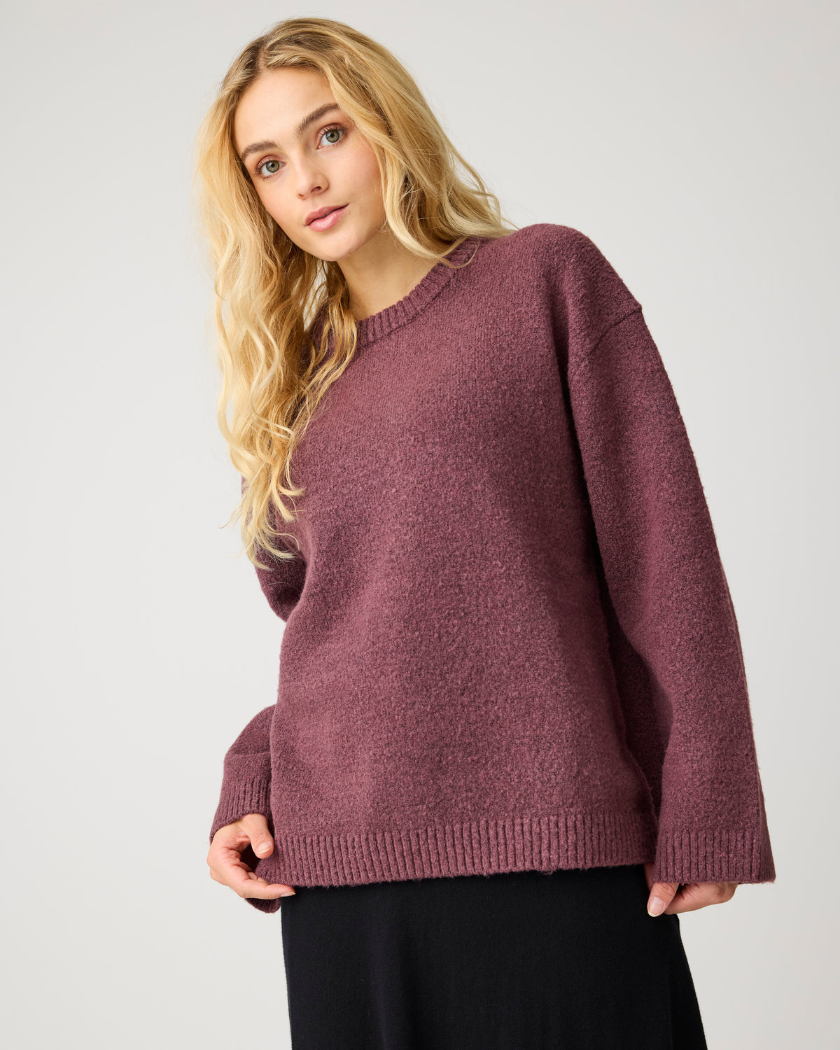 Soufflé yarn sweater - Burgundy