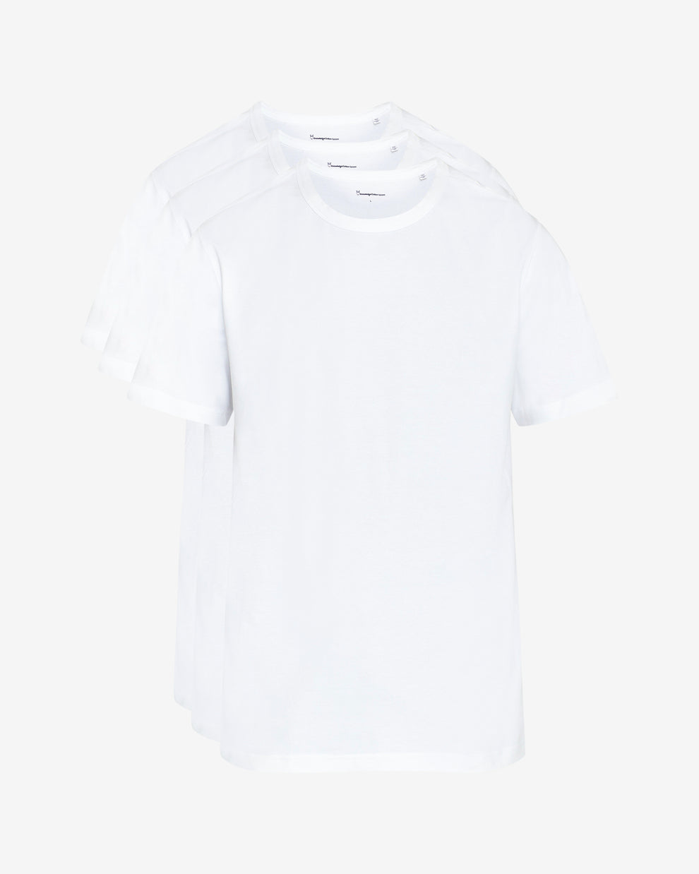 KnowledgeCotton Apparel - MEN 3-pack t-shirt T-shirts 1010 Bright White