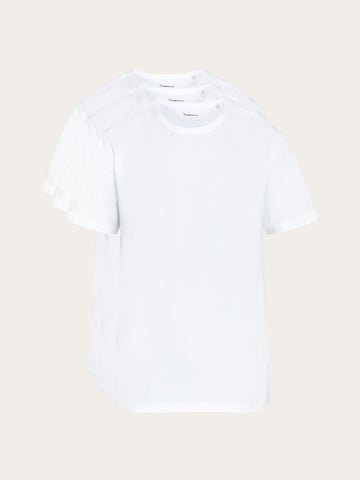 KnowledgeCotton Apparel - MEN 3-pack t-shirt T-shirts 1010 Bright White
