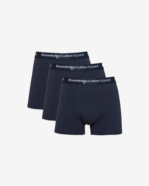 KnowledgeCotton Apparel - MEN 3-pack underwear Underwears 1001 Total Eclipse