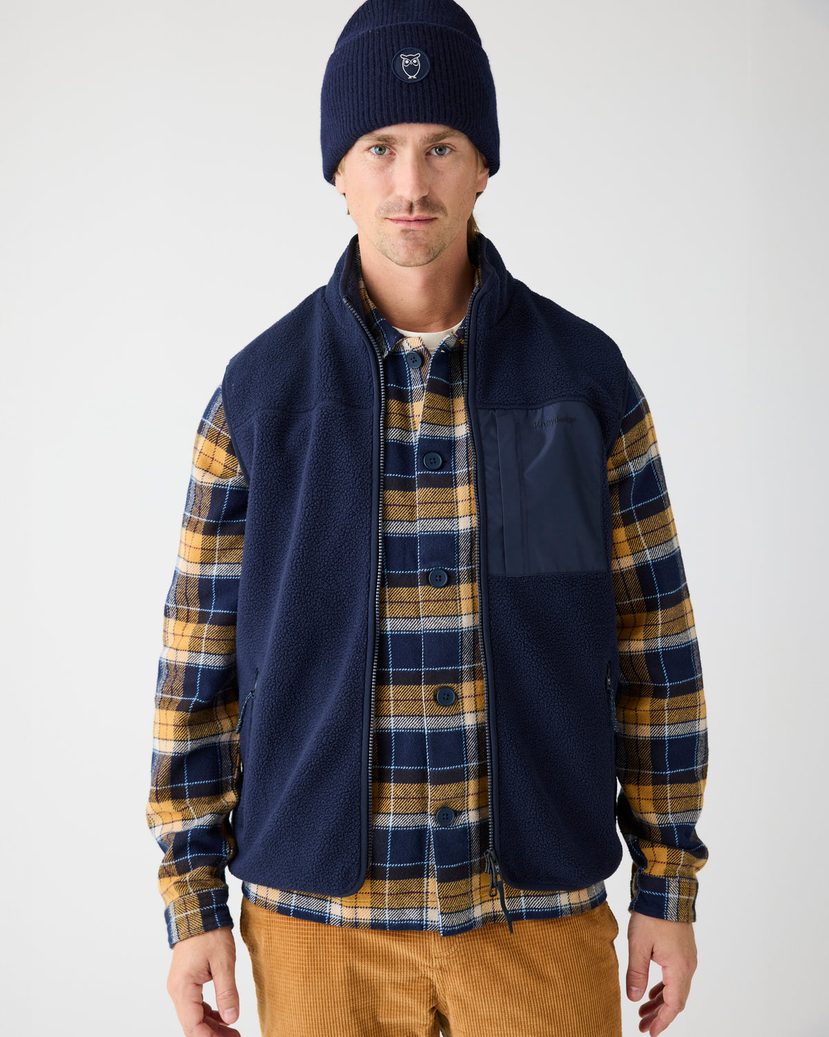 Loose Fit Zip Fleece Vest GRS/Vegan - Night Sky