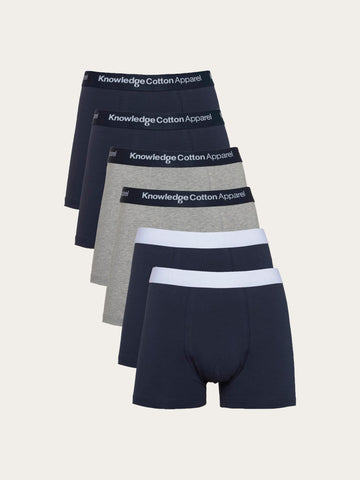 KnowledgeCotton Apparel - MEN 6 pack underwear Underwears 1001 Total Eclipse