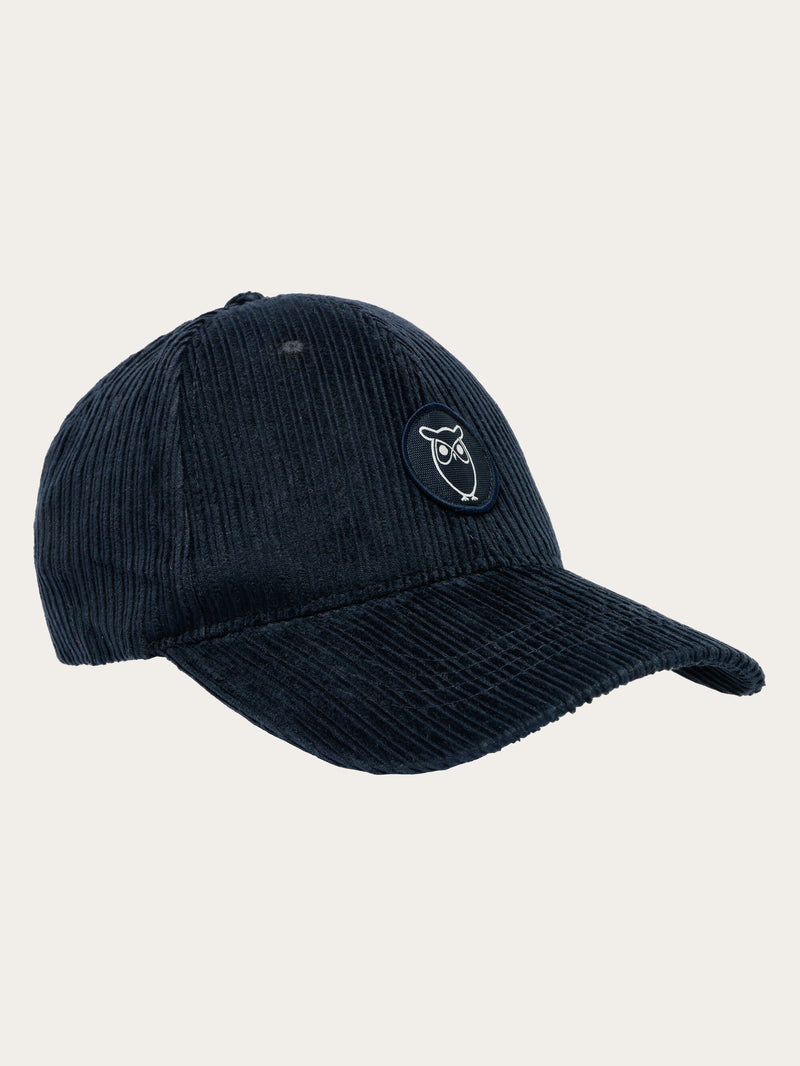 KnowledgeCotton Apparel - UNI 8 Wales corduroy cap Caps 1001 Total Eclipse