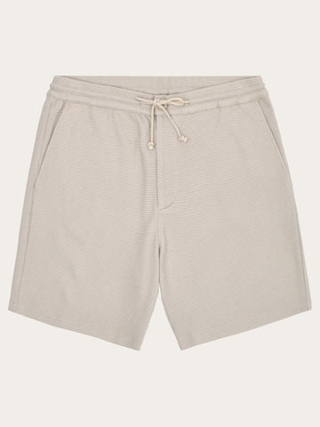 KnowledgeCotton Apparel - MEN Ash comfort waffle shorts Shorts 1228 Light feather gray