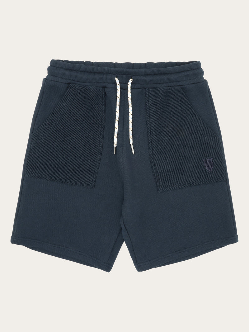 KnowledgeCotton Apparel - MEN BIRCH sweat shorts - GOTS/Vegan Shorts 1001 Total Eclipse