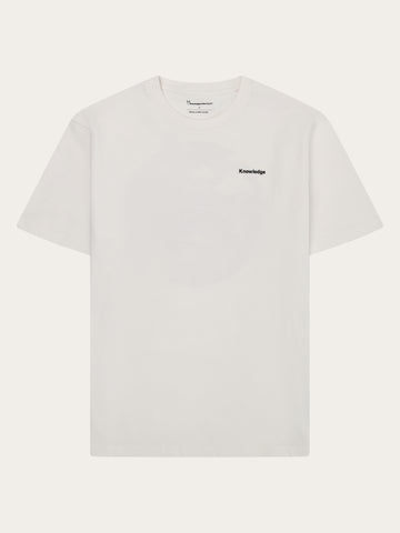 KnowledgeCotton Apparel - MEN Back print t-shirt T-shirts 1387 Egret