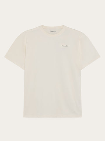 KnowledgeCotton Apparel - MEN Back print t-shirt T-shirts 1387 Egret