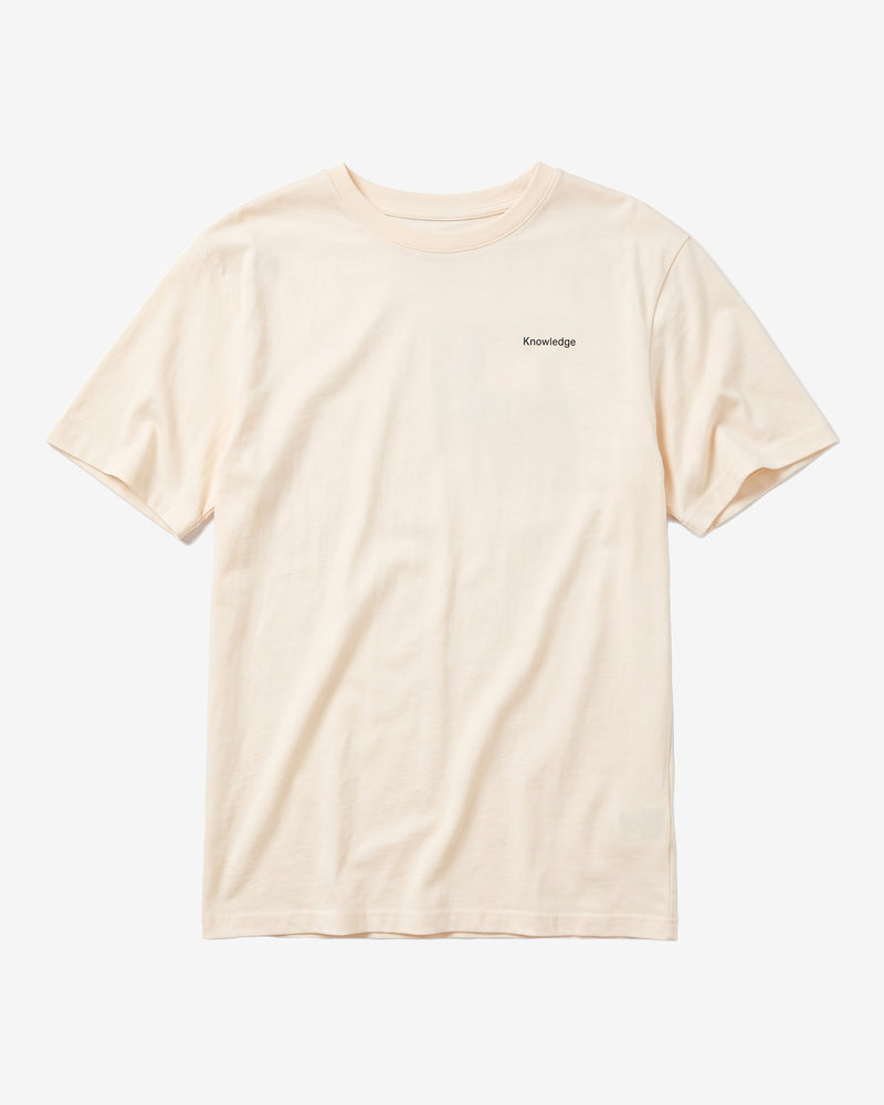 KnowledgeCotton Apparel - MEN Back print t-shirt T-shirts 1387 Egret