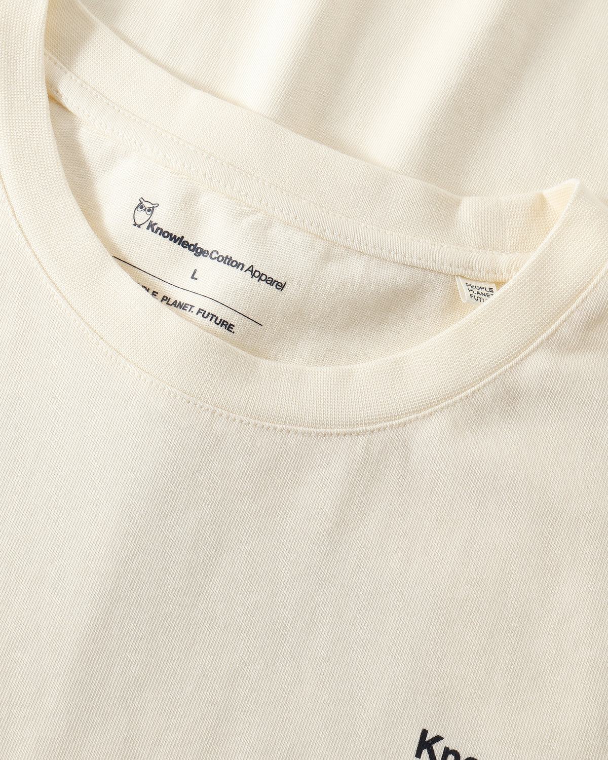 KnowledgeCotton Apparel - MEN Back print t-shirt T-shirts 1387 Egret