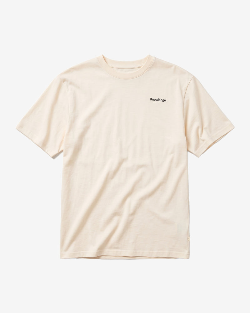 KnowledgeCotton Apparel - MEN Back print t-shirt T-shirts 1387 Egret