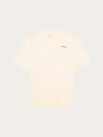KnowledgeCotton Apparel - MEN Back print t-shirt T-shirts 1387 Egret