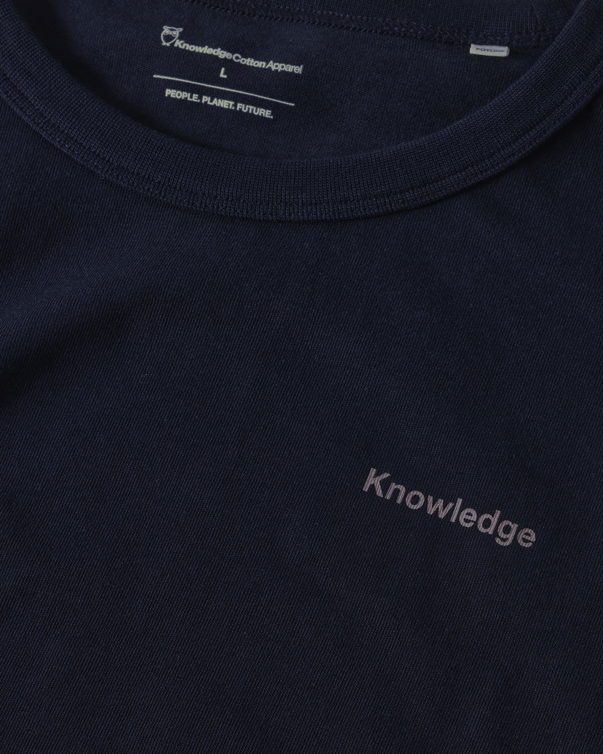 KnowledgeCotton Apparel - MEN Badge long sleeve Long Sleeves 1412 Night Sky