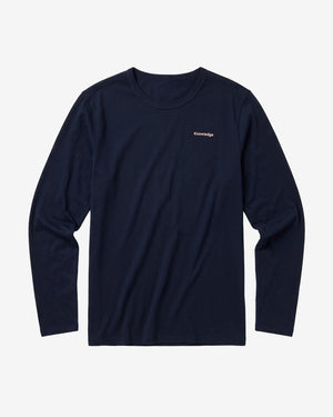 KnowledgeCotton Apparel - MEN Badge long sleeve Long Sleeves 1412 Night Sky