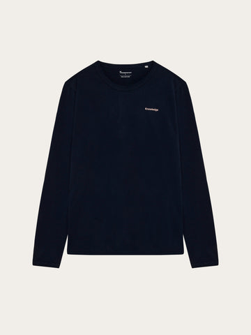 KnowledgeCotton Apparel - MEN Badge long sleeve Long Sleeves 1412 Night Sky