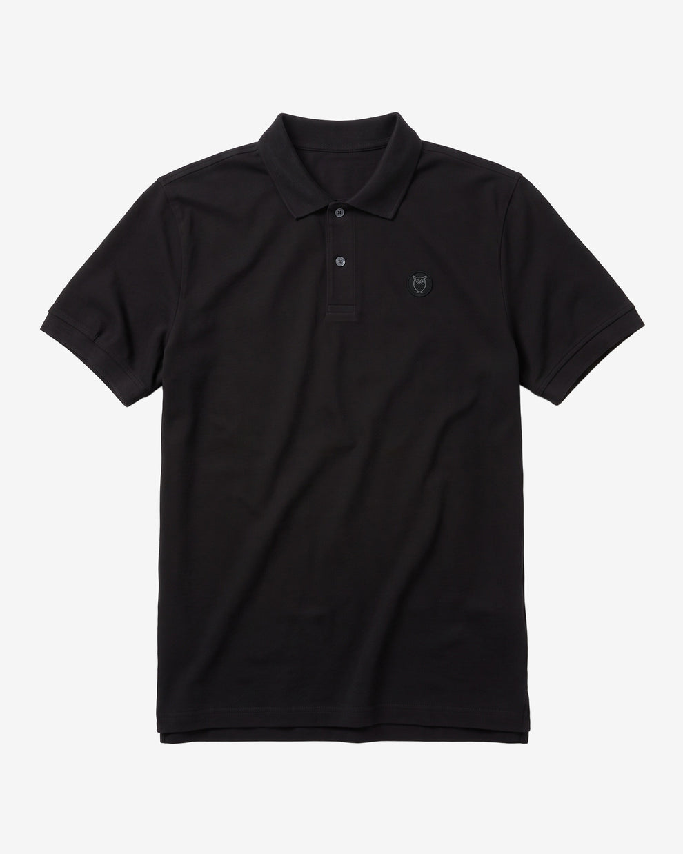 KnowledgeCotton Apparel - MEN Basic badge polo Polos 1300 Black Jet