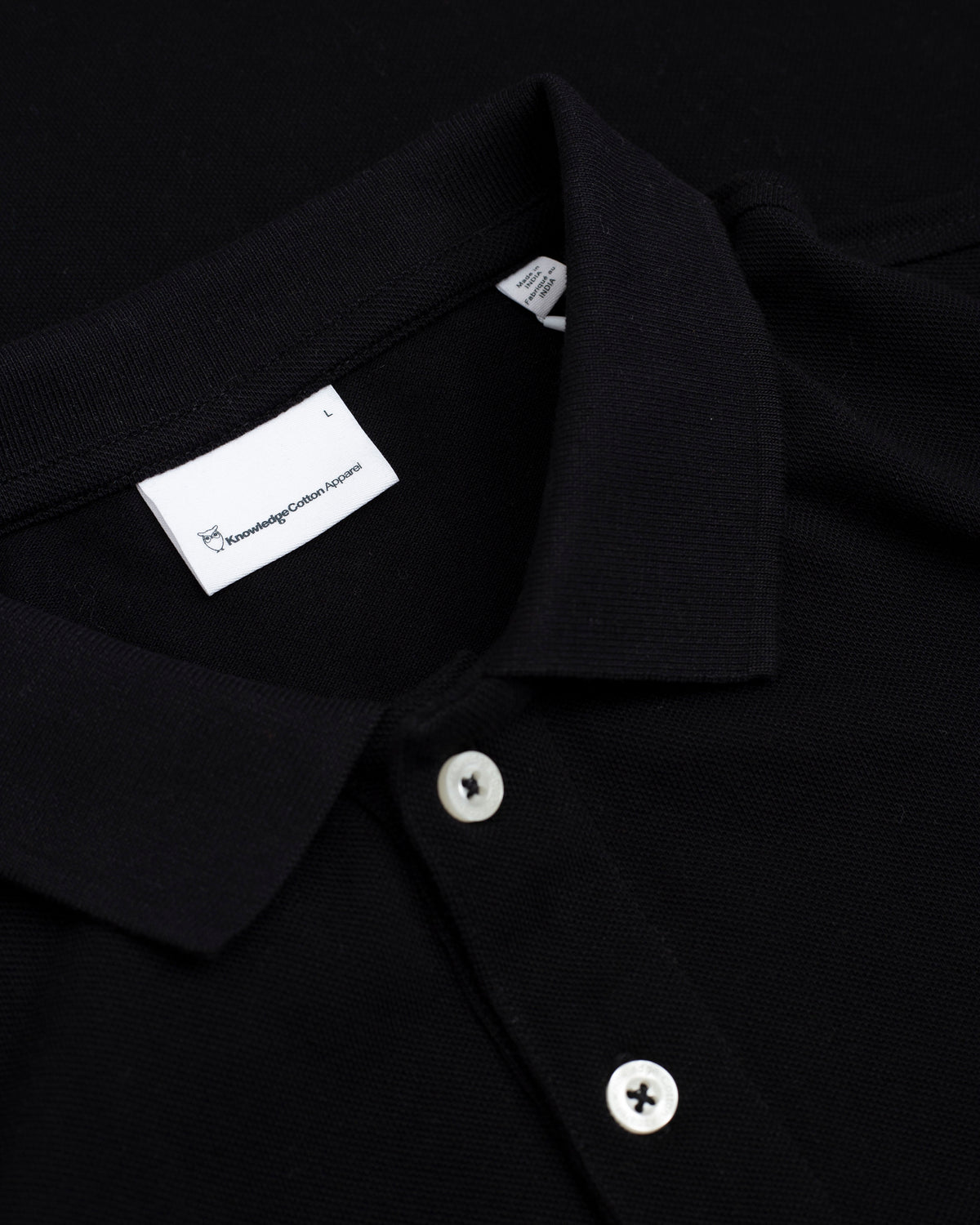 KnowledgeCotton Apparel - MEN Basic badge polo Polos 1300 Black Jet
