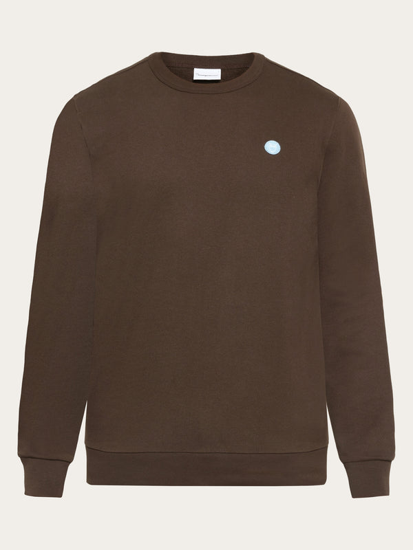 KnowledgeCotton Apparel - MEN Basic badge sweat Sweats 1243 Demitasse (brown)