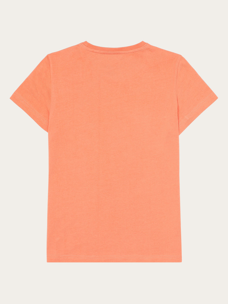 KnowledgeCotton Apparel - WMN Basic badge tee - Regenerative Organic Certified™ - GOTS/Vegan T-shirts 1481 Langoustino