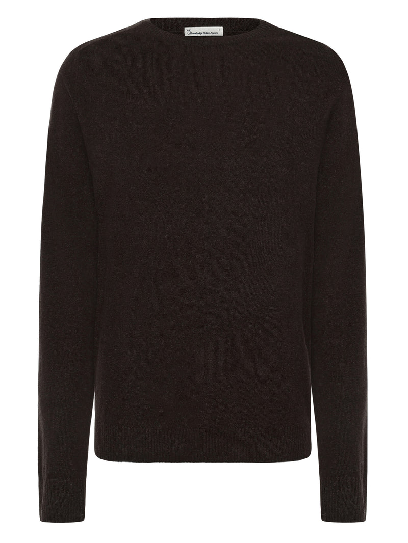 KnowledgeCotton Apparel - MEN Basic o-neck knit Knits 1487 Chocolate Torte