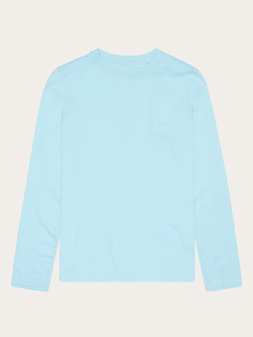 KnowledgeCotton Apparel - WMN Basic pima cotton long sleeve t-shirt - GOTS/Vegan Long Sleeves 1480 Aqua-Esque