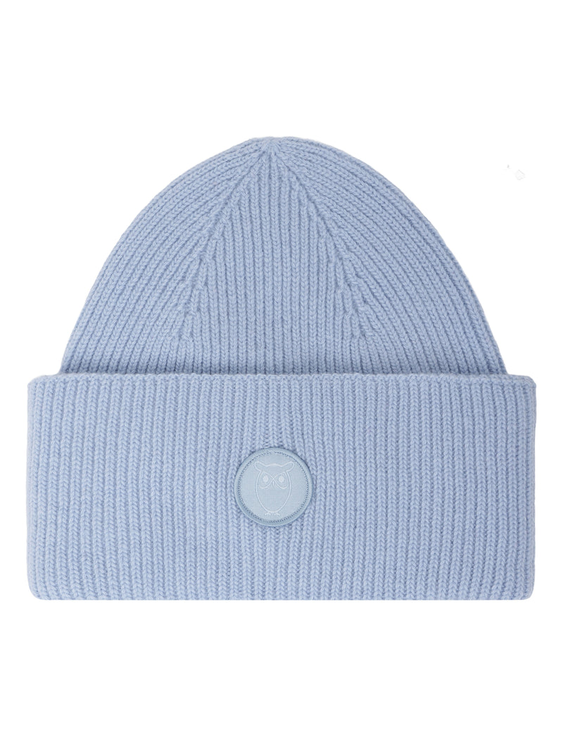 KnowledgeCotton Apparel - UNI Big rib beanie Hats 1322 Asley Blue
