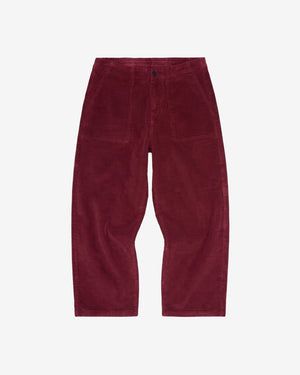 KnowledgeCotton Apparel - WMN Bloom barrel corduroy pants Pants 1500 Burgundy