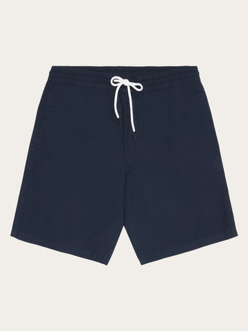 KnowledgeCotton Apparel - MEN Boardwalk slub shorts with elastic waist - GOTS/Vegan Shorts 1001 Total Eclipse