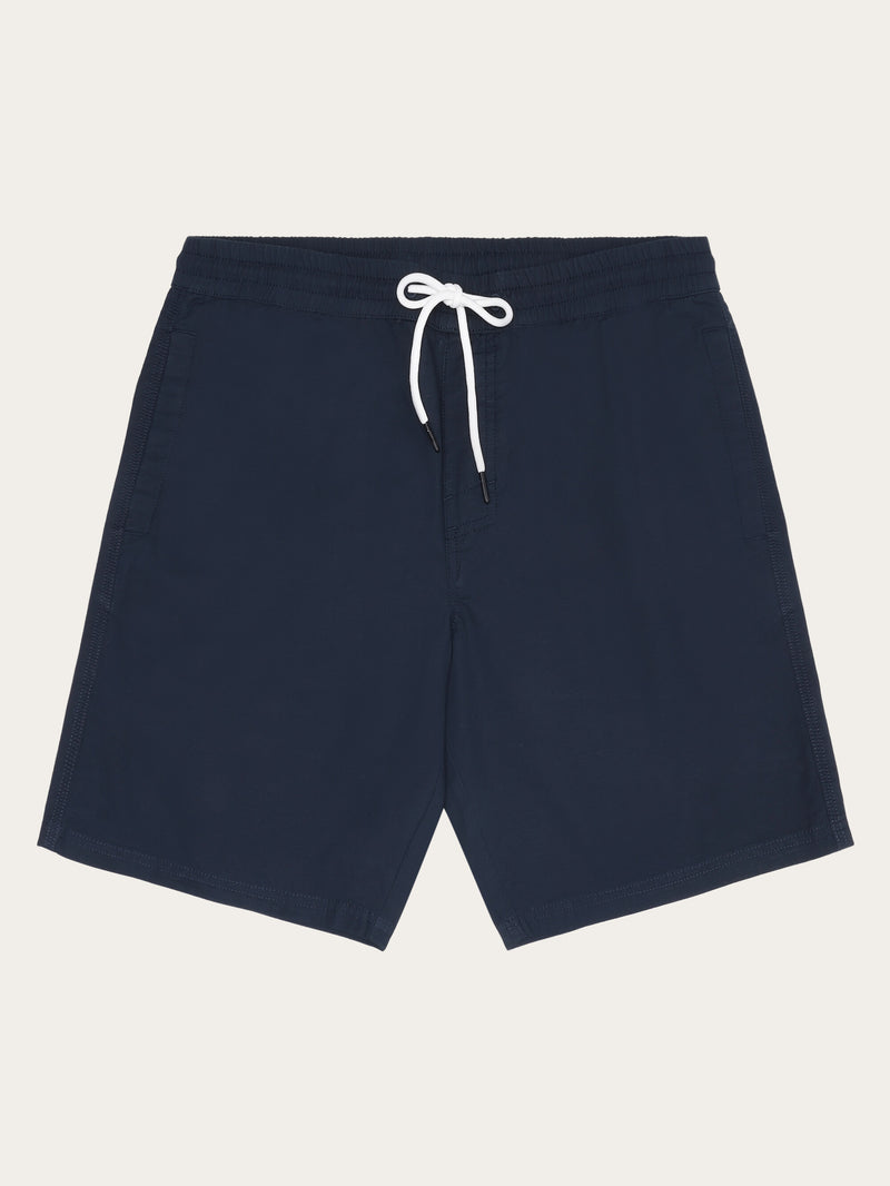 KnowledgeCotton Apparel - MEN Boardwalk slub shorts with elastic waist - GOTS/Vegan Shorts 1001 Total Eclipse