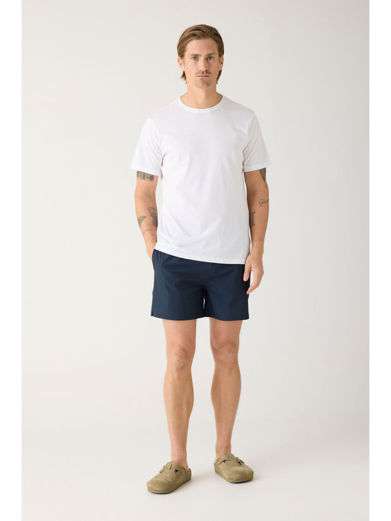 KnowledgeCotton Apparel - MEN Boardwalk slub shorts with elastic waist - GOTS/Vegan Shorts 1001 Total Eclipse
