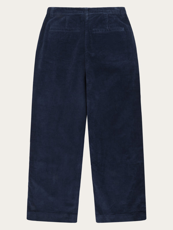 KnowledgeCotton Apparel - WMN Bora wide corduroy pant Pants 1412 Night Sky