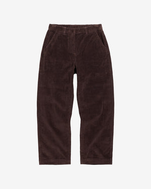 KnowledgeCotton Apparel - WMN Bora wide corduroy pant Pants 1487 Chocolate Torte