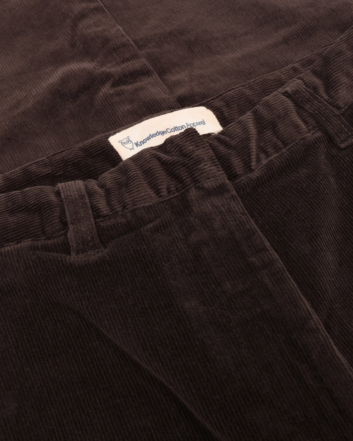 KnowledgeCotton Apparel - WMN Bora wide corduroy pant Pants 1487 Chocolate Torte