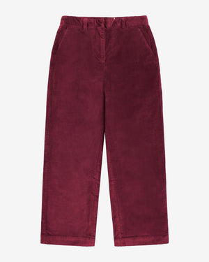 KnowledgeCotton Apparel - WMN Bora wide corduroy pant Pants 1500 Burgundy