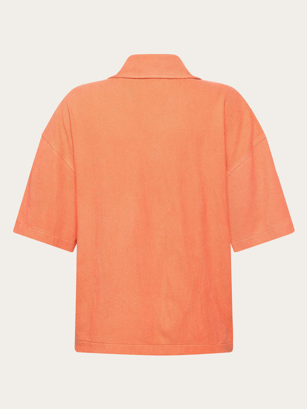 KnowledgeCotton Apparel - WMN Bouclé short sleeved shirt - GOTS/Vegan Shirts 1481 Langoustino