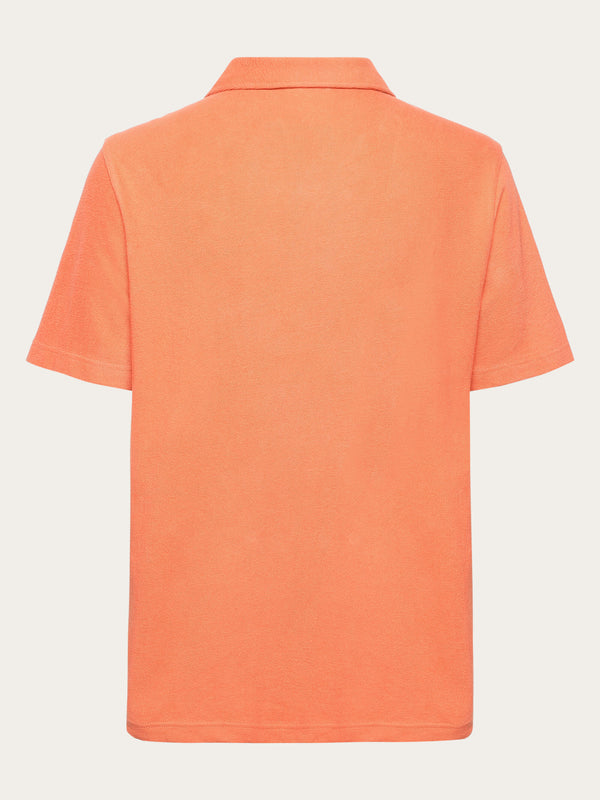 KnowledgeCotton Apparel - MEN Box fit short sleeve bouclé shirt - GOTS/Vegan Shirts 1481 Langoustino