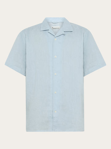 KnowledgeCotton Apparel - MEN Box fit short sleeved linen shirt Shirts 1009 Skyway