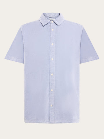 KnowledgeCotton Apparel - MEN Breeze comfort corduroy short sleeve shirt Shirts 1226 Vintage Indigo