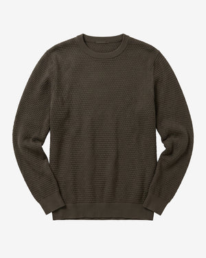 KnowledgeCotton Apparel - MEN Bubble knit crew neck Knits 1090 Forest Night