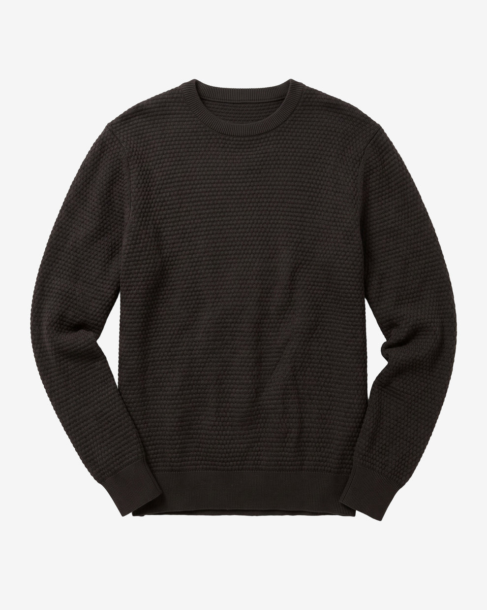 KnowledgeCotton Apparel - MEN Bubble knit crew neck Knits 1487 Chocolate Torte